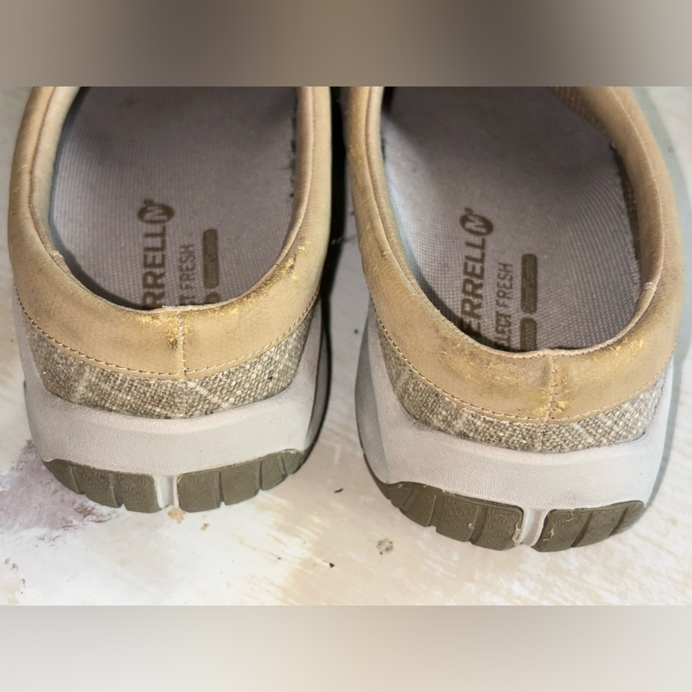 Merrell Rucksack Tan Cream Brown Slip-On Shoes Size 6.5 - Picture 3 of 10